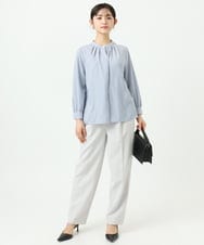 F1LFD11150 MK MICHEL KLEIN(小さいサイズ)(メゾン ドゥ サンク) 【小さいサイズ】ダブルクロス テーパードパンツ/セットアップ対応/防シワ/ストレッチ/洗える グレージュ