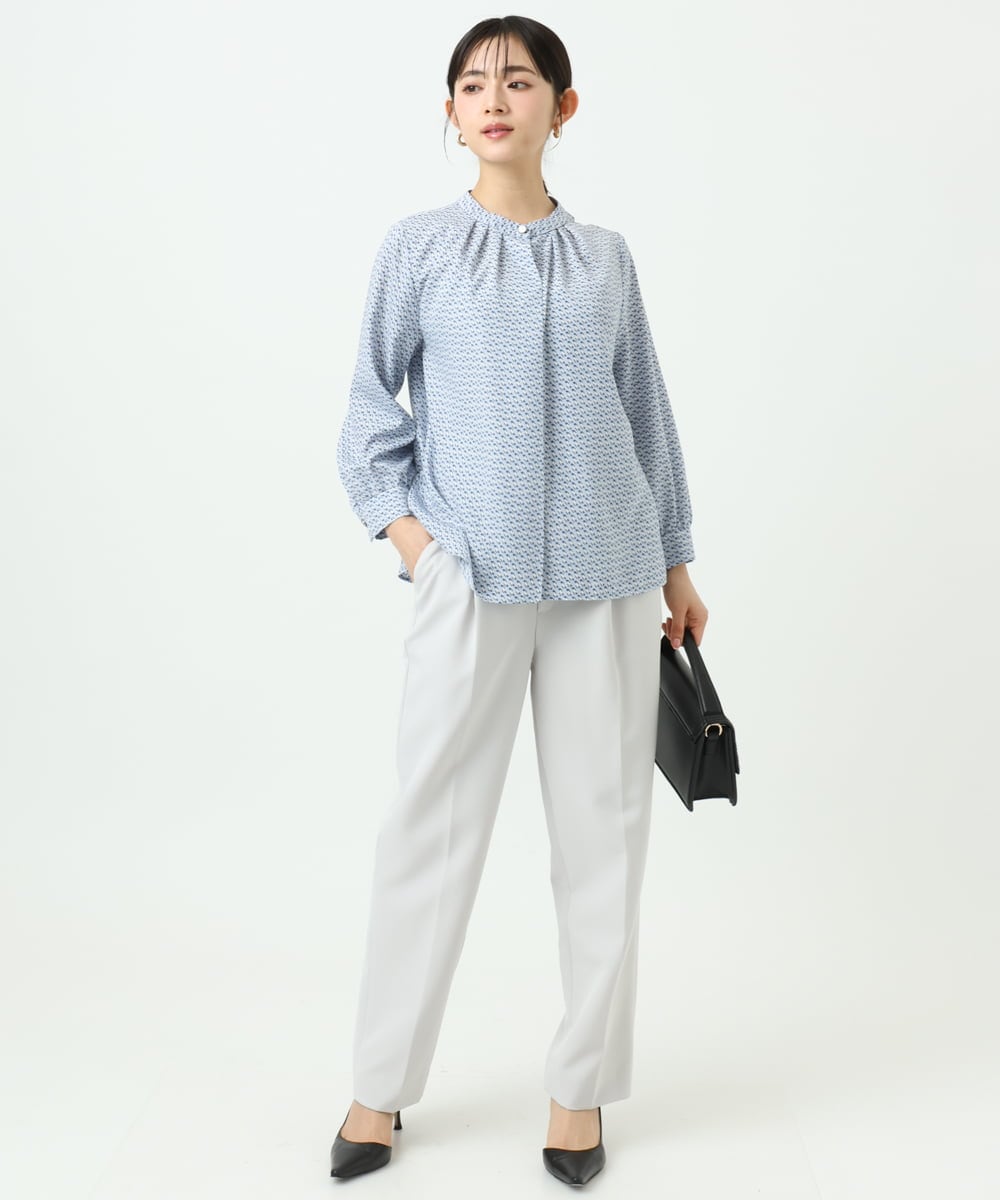 F1LFD11150 MK MICHEL KLEIN(小さいサイズ)(メゾン ドゥ サンク) 【小さいサイズ】ダブルクロス テーパードパンツ/セットアップ対応/防シワ/ストレッチ/洗える グレージュ