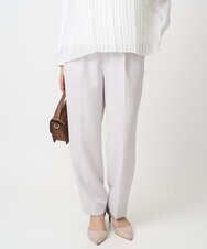 F1LFD11150 MK MICHEL KLEIN(小さいサイズ)(メゾン ドゥ サンク) 【小さいサイズ】ダブルクロス テーパードパンツ/セットアップ対応/防シワ/ストレッチ/洗える グレージュ