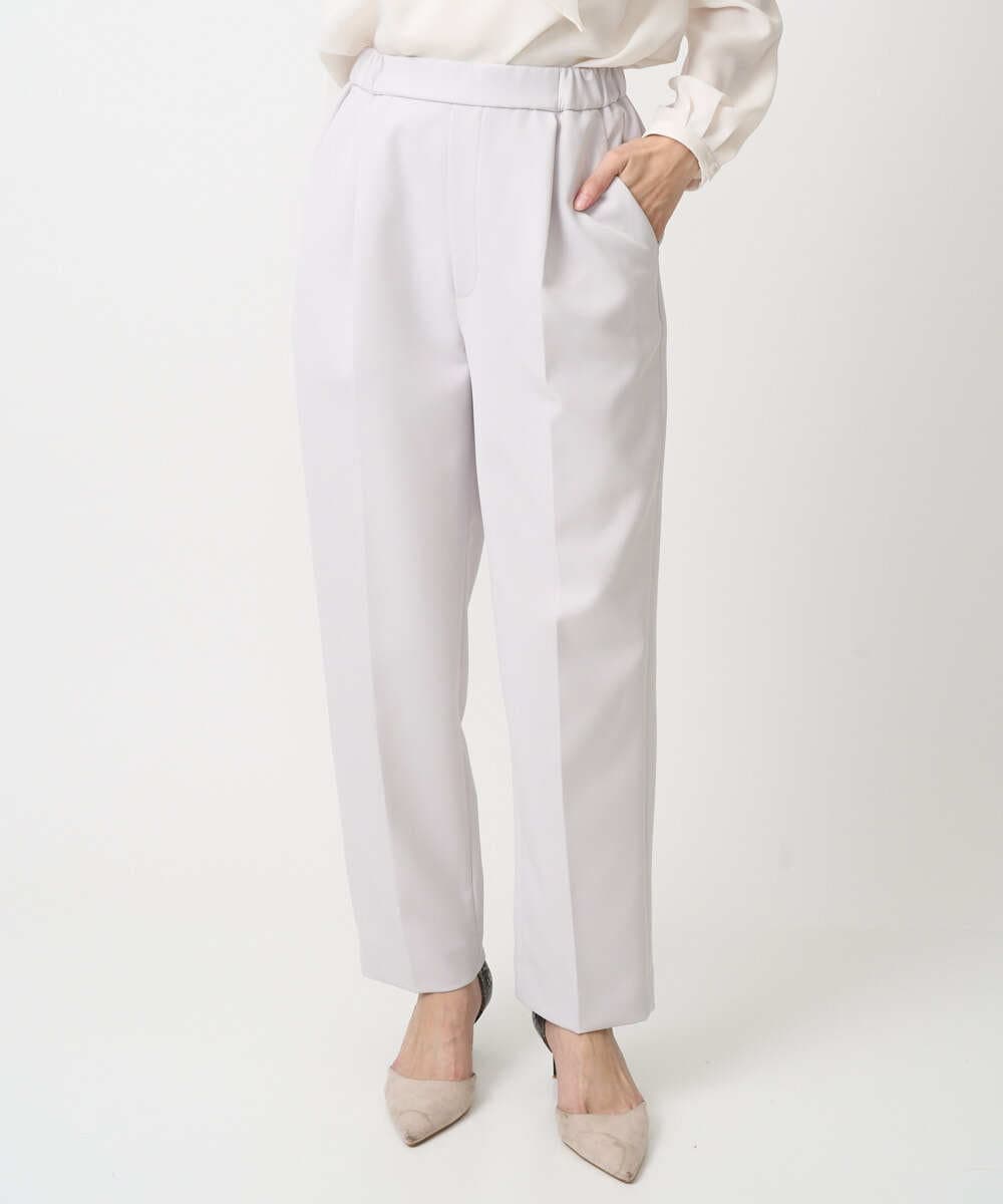 F1LFD11150 MK MICHEL KLEIN(小さいサイズ)(メゾン ドゥ サンク) 【小さいサイズ】ダブルクロス テーパードパンツ/セットアップ対応/防シワ/ストレッチ/洗える グレージュ