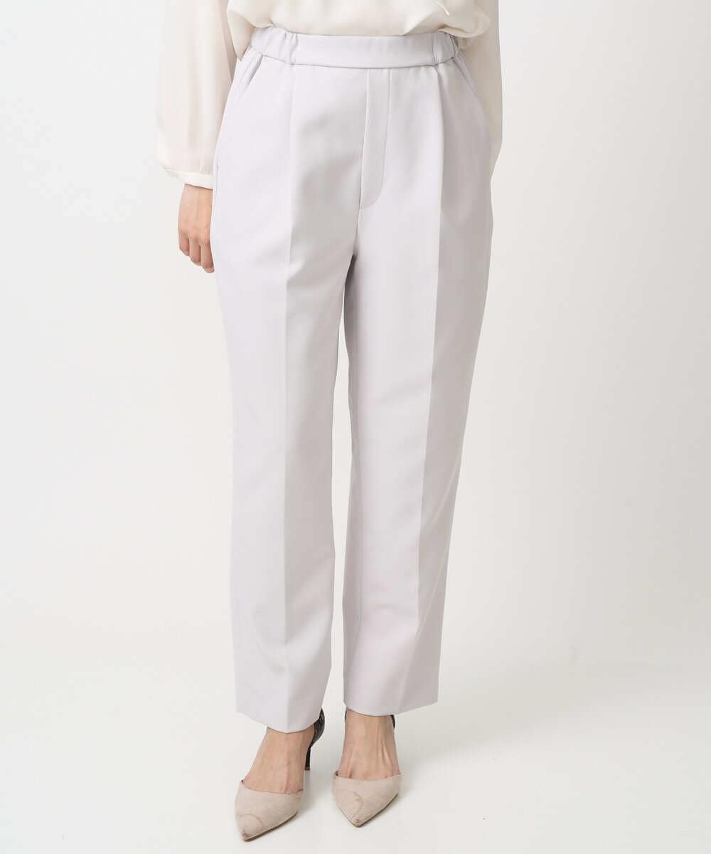 F1LFD11150 MK MICHEL KLEIN(小さいサイズ)(メゾン ドゥ サンク) 【小さいサイズ】ダブルクロス テーパードパンツ/セットアップ対応/防シワ/ストレッチ/洗える グレージュ