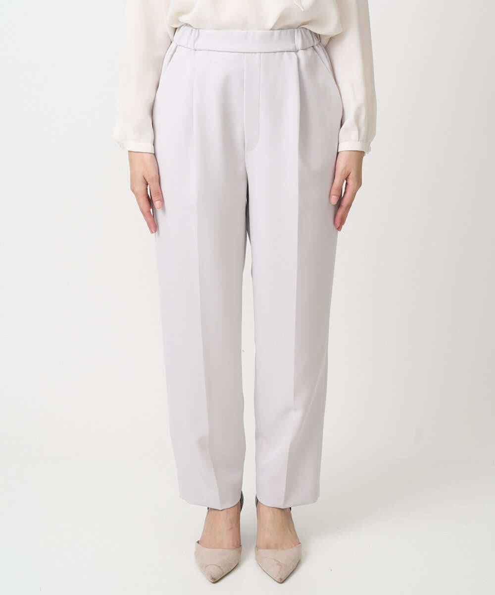 F1LFD11150 MK MICHEL KLEIN(小さいサイズ)(メゾン ドゥ サンク) 【小さいサイズ】ダブルクロス テーパードパンツ/セットアップ対応/防シワ/ストレッチ/洗える グレージュ