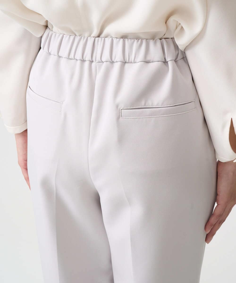 F1LFD11150 MK MICHEL KLEIN(小さいサイズ)(メゾン ドゥ サンク) 【小さいサイズ】ダブルクロス テーパードパンツ/セットアップ対応/防シワ/ストレッチ/洗える グレージュ