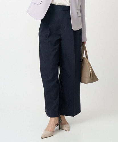 F1LFD15170 MK MICHEL KLEIN(小さいサイズ) 【小さいサイズ】2タックストレートワイドパンツ/洗える