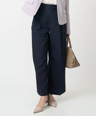 F1LFD15170 MK MICHEL KLEIN(小さいサイズ)(メゾン ドゥ サンク) 【小さいサイズ】2タックストレートワイドパンツ/洗える ネイビー