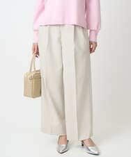 F1LFD15170 MK MICHEL KLEIN(小さいサイズ)(メゾン ドゥ サンク) 【小さいサイズ】2タックストレートワイドパンツ/洗える ベージュ