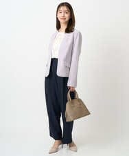 F1LFD15170 MK MICHEL KLEIN(小さいサイズ)(メゾン ドゥ サンク) 【小さいサイズ】2タックストレートワイドパンツ/洗える ベージュ