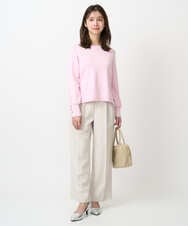 F1LFD15170 MK MICHEL KLEIN(小さいサイズ)(メゾン ドゥ サンク) 【小さいサイズ】2タックストレートワイドパンツ/洗える ベージュ