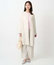 F1LFD15170 MK MICHEL KLEIN(小さいサイズ)(メゾン ドゥ サンク) 【小さいサイズ】2タックストレートワイドパンツ/洗える ベージュ