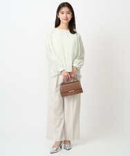 F1LFD15170 MK MICHEL KLEIN(小さいサイズ)(メゾン ドゥ サンク) 【小さいサイズ】2タックストレートワイドパンツ/洗える ベージュ