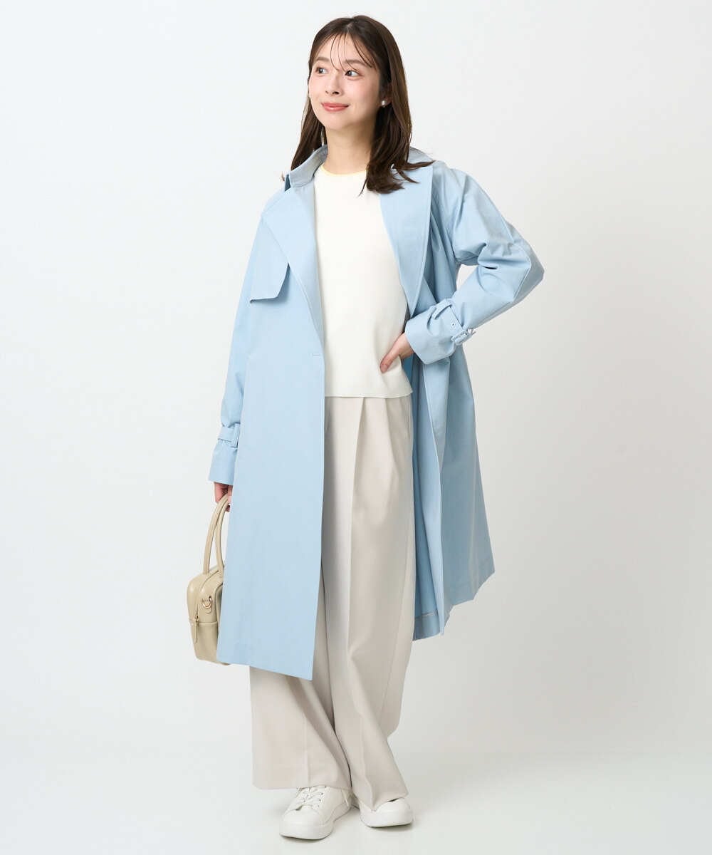 F1LFD15170 MK MICHEL KLEIN(小さいサイズ)(メゾン ドゥ サンク) 【小さいサイズ】2タックストレートワイドパンツ/洗える ベージュ