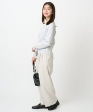 F1LFD15170 MK MICHEL KLEIN(小さいサイズ)(メゾン ドゥ サンク) 【小さいサイズ】2タックストレートワイドパンツ/洗える ベージュ