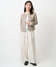 F1LFD15170 MK MICHEL KLEIN(小さいサイズ)(メゾン ドゥ サンク) 【小さいサイズ】2タックストレートワイドパンツ/洗える ベージュ