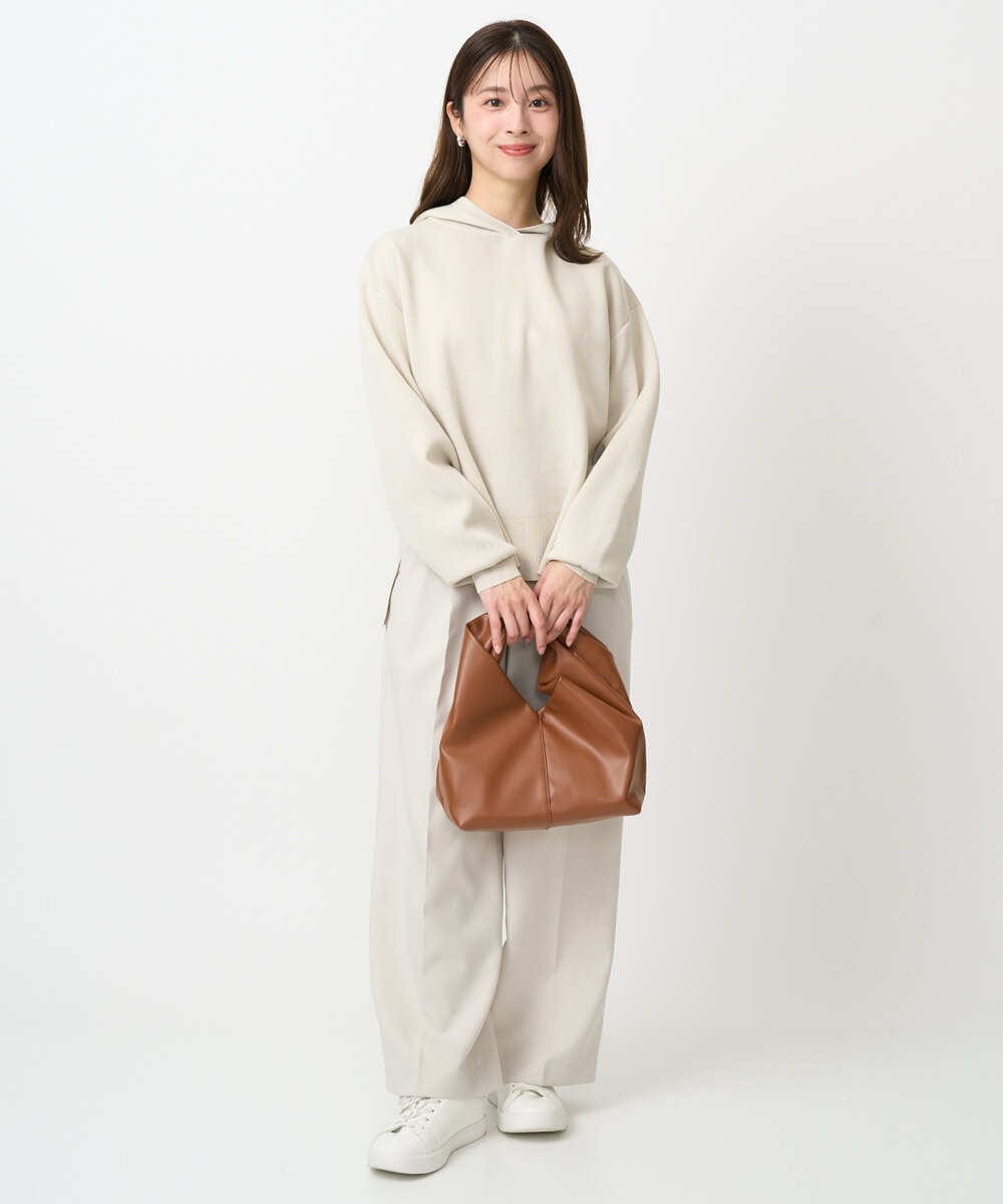 F1LFD15170 MK MICHEL KLEIN(小さいサイズ)(メゾン ドゥ サンク) 【小さいサイズ】2タックストレートワイドパンツ/洗える ベージュ