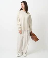 F1LFD15170 MK MICHEL KLEIN(小さいサイズ)(メゾン ドゥ サンク) 【小さいサイズ】2タックストレートワイドパンツ/洗える ベージュ