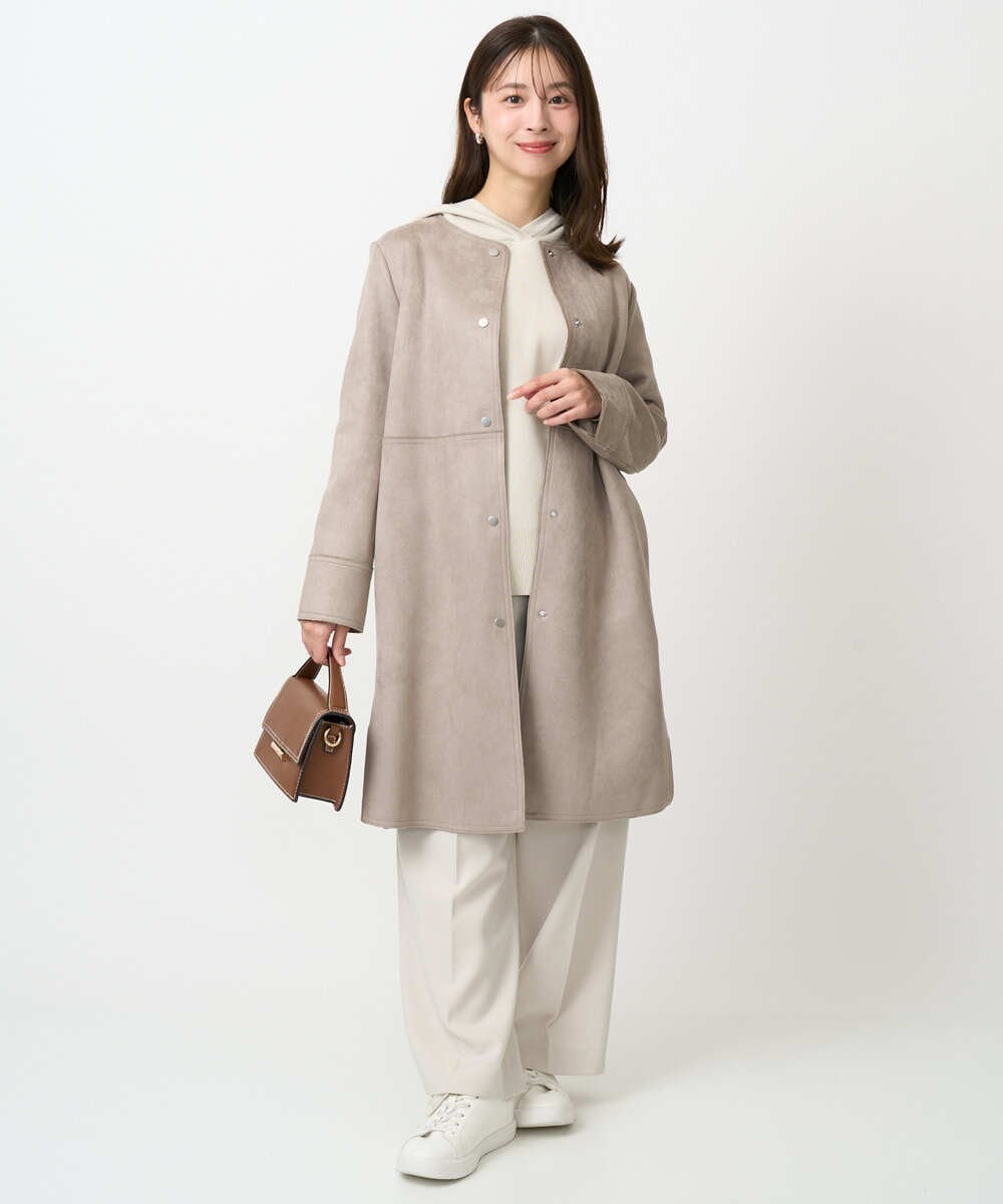 F1LFD15170 MK MICHEL KLEIN(小さいサイズ)(メゾン ドゥ サンク) 【小さいサイズ】2タックストレートワイドパンツ/洗える ベージュ