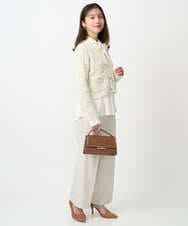 F1LFD15170 MK MICHEL KLEIN(小さいサイズ)(メゾン ドゥ サンク) 【小さいサイズ】2タックストレートワイドパンツ/洗える ベージュ