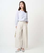 F1LFD15170 MK MICHEL KLEIN(小さいサイズ)(メゾン ドゥ サンク) 【小さいサイズ】2タックストレートワイドパンツ/洗える ベージュ