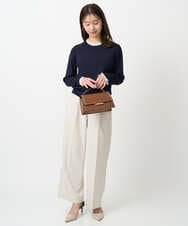 F1LFD15170 MK MICHEL KLEIN(小さいサイズ)(メゾン ドゥ サンク) 【小さいサイズ】2タックストレートワイドパンツ/洗える ベージュ