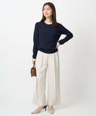 F1LFD15170 MK MICHEL KLEIN(小さいサイズ)(メゾン ドゥ サンク) 【小さいサイズ】2タックストレートワイドパンツ/洗える ベージュ