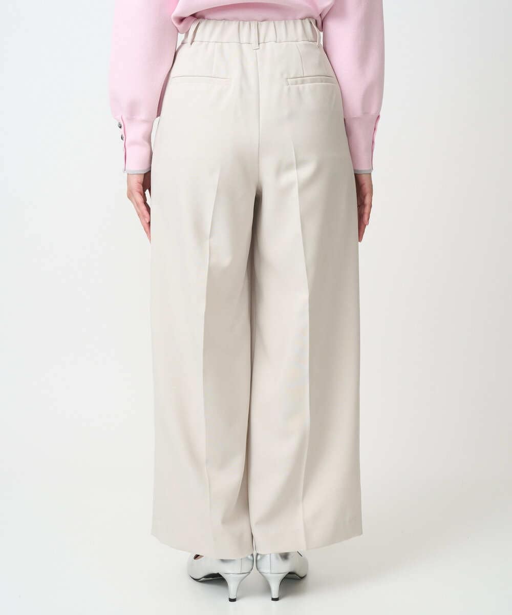 F1LFD15170 MK MICHEL KLEIN(小さいサイズ)(メゾン ドゥ サンク) 【小さいサイズ】2タックストレートワイドパンツ/洗える ベージュ