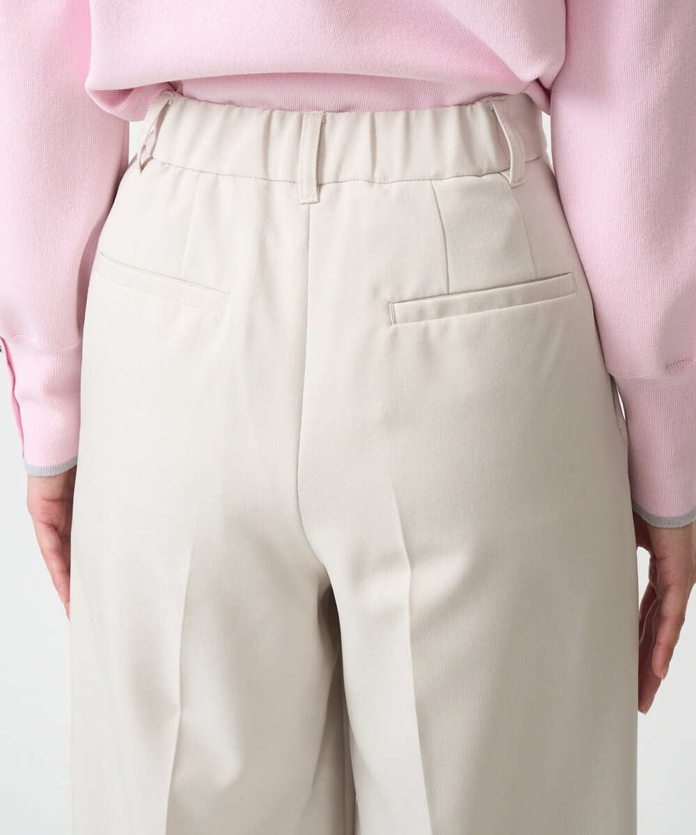 F1LFD15170 MK MICHEL KLEIN(小さいサイズ)(メゾン ドゥ サンク) 【小さいサイズ】2タックストレートワイドパンツ/洗える ベージュ