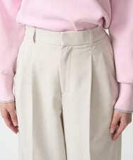 F1LFD15170 MK MICHEL KLEIN(小さいサイズ)(メゾン ドゥ サンク) 【小さいサイズ】2タックストレートワイドパンツ/洗える ベージュ