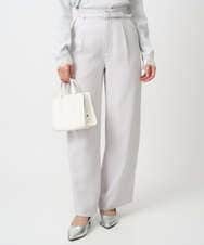 F1LFD24160 MK MICHEL KLEIN(小さいサイズ)(メゾン ドゥ サンク) 【小さいサイズ】共地ベルト付きワイドパンツ/撥水/防シワ/洗える ライトグレー