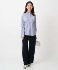 F1LFD24160 MK MICHEL KLEIN(小さいサイズ)(メゾン ドゥ サンク) 【小さいサイズ】共地ベルト付きワイドパンツ/撥水/防シワ/洗える ライトグレー