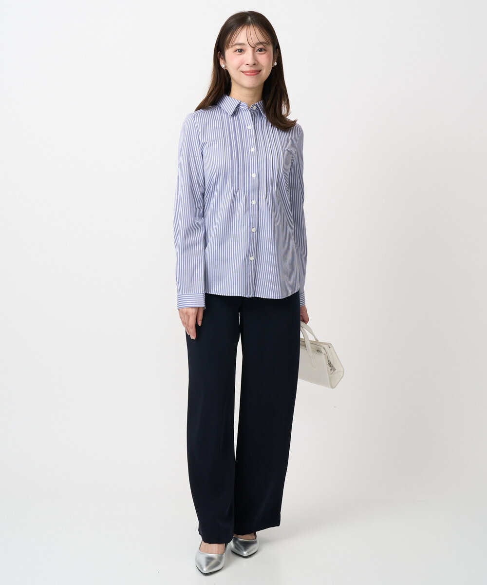 F1LFD24160 MK MICHEL KLEIN(小さいサイズ)(メゾン ドゥ サンク) 【小さいサイズ】共地ベルト付きワイドパンツ/撥水/防シワ/洗える ライトグレー