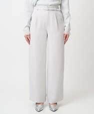 F1LFD24160 MK MICHEL KLEIN(小さいサイズ)(メゾン ドゥ サンク) 【小さいサイズ】共地ベルト付きワイドパンツ/撥水/防シワ/洗える ライトグレー