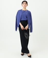 F1LFD24160 MK MICHEL KLEIN(小さいサイズ)(メゾン ドゥ サンク) 【小さいサイズ】共地ベルト付きワイドパンツ/撥水/防シワ/洗える ライトグレー