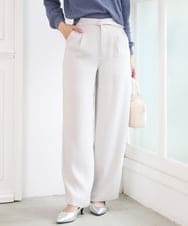 F1LFD24160 MK MICHEL KLEIN(小さいサイズ)(メゾン ドゥ サンク) 【小さいサイズ】共地ベルト付きワイドパンツ/撥水/防シワ/洗える ライトグレー