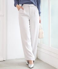 F1LFD24160 MK MICHEL KLEIN(小さいサイズ)(メゾン ドゥ サンク) 【小さいサイズ】共地ベルト付きワイドパンツ/撥水/防シワ/洗える ライトグレー