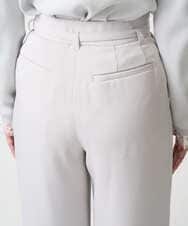 F1LFD24160 MK MICHEL KLEIN(小さいサイズ)(メゾン ドゥ サンク) 【小さいサイズ】共地ベルト付きワイドパンツ/撥水/防シワ/洗える ライトグレー