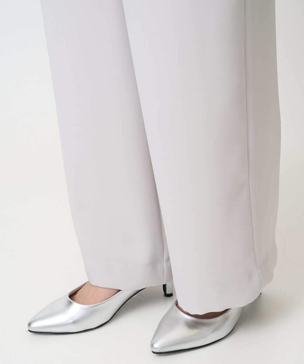 F1LFD24160 MK MICHEL KLEIN(小さいサイズ)(メゾン ドゥ サンク) 【小さいサイズ】共地ベルト付きワイドパンツ/撥水/防シワ/洗える ライトグレー