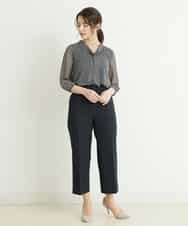 F1LFP34150 MK MICHEL KLEIN(小さいサイズ)(メゾン ドゥ サンク) 【小さいサイズ/Comfortシリーズ】ベーシックワイドパンツ ネイビー