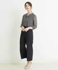 F1LFP34150 MK MICHEL KLEIN(小さいサイズ)(メゾン ドゥ サンク) 【小さいサイズ/Comfortシリーズ】ベーシックワイドパンツ ネイビー