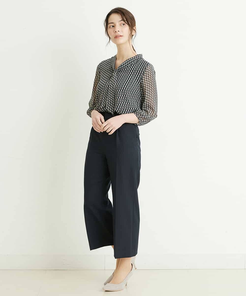 F1LFP34150 MK MICHEL KLEIN(小さいサイズ)(メゾン ドゥ サンク) 【小さいサイズ/Comfortシリーズ】ベーシックワイドパンツ ネイビー
