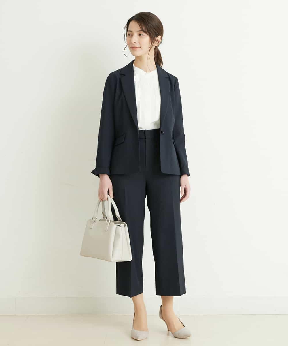 F1LFP34150 MK MICHEL KLEIN(小さいサイズ)(メゾン ドゥ サンク) 【小さいサイズ/Comfortシリーズ】ベーシックワイドパンツ ネイビー