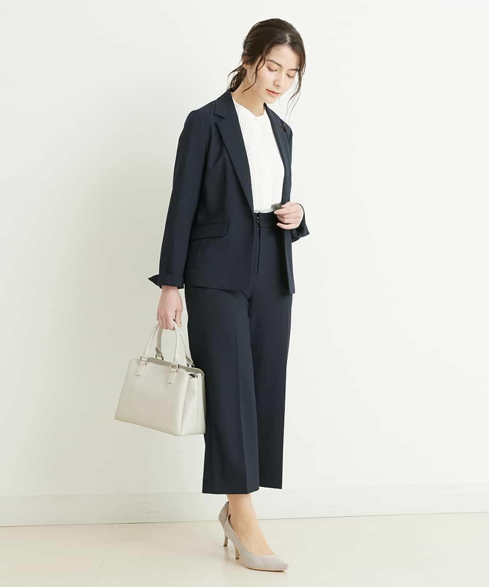 F1LFP34150 MK MICHEL KLEIN(小さいサイズ)(メゾン ドゥ サンク) 【小さいサイズ/Comfortシリーズ】ベーシックワイドパンツ ネイビー