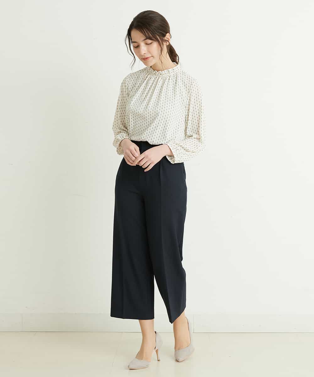 F1LFP34150 MK MICHEL KLEIN(小さいサイズ)(メゾン ドゥ サンク) 【小さいサイズ/Comfortシリーズ】ベーシックワイドパンツ ネイビー