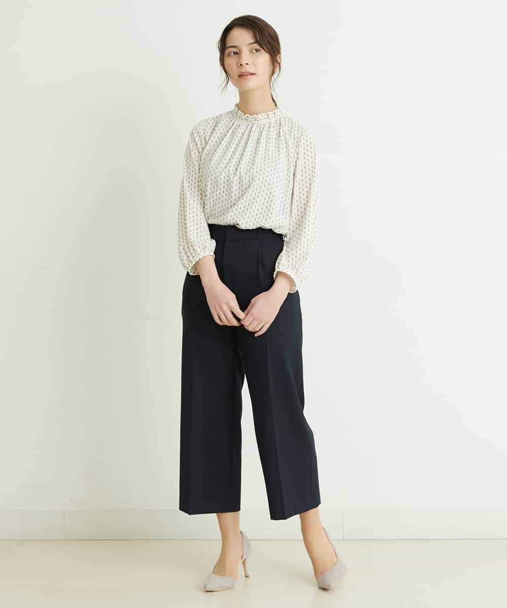 F1LFP34150 MK MICHEL KLEIN(小さいサイズ)(メゾン ドゥ サンク) 【小さいサイズ/Comfortシリーズ】ベーシックワイドパンツ ネイビー