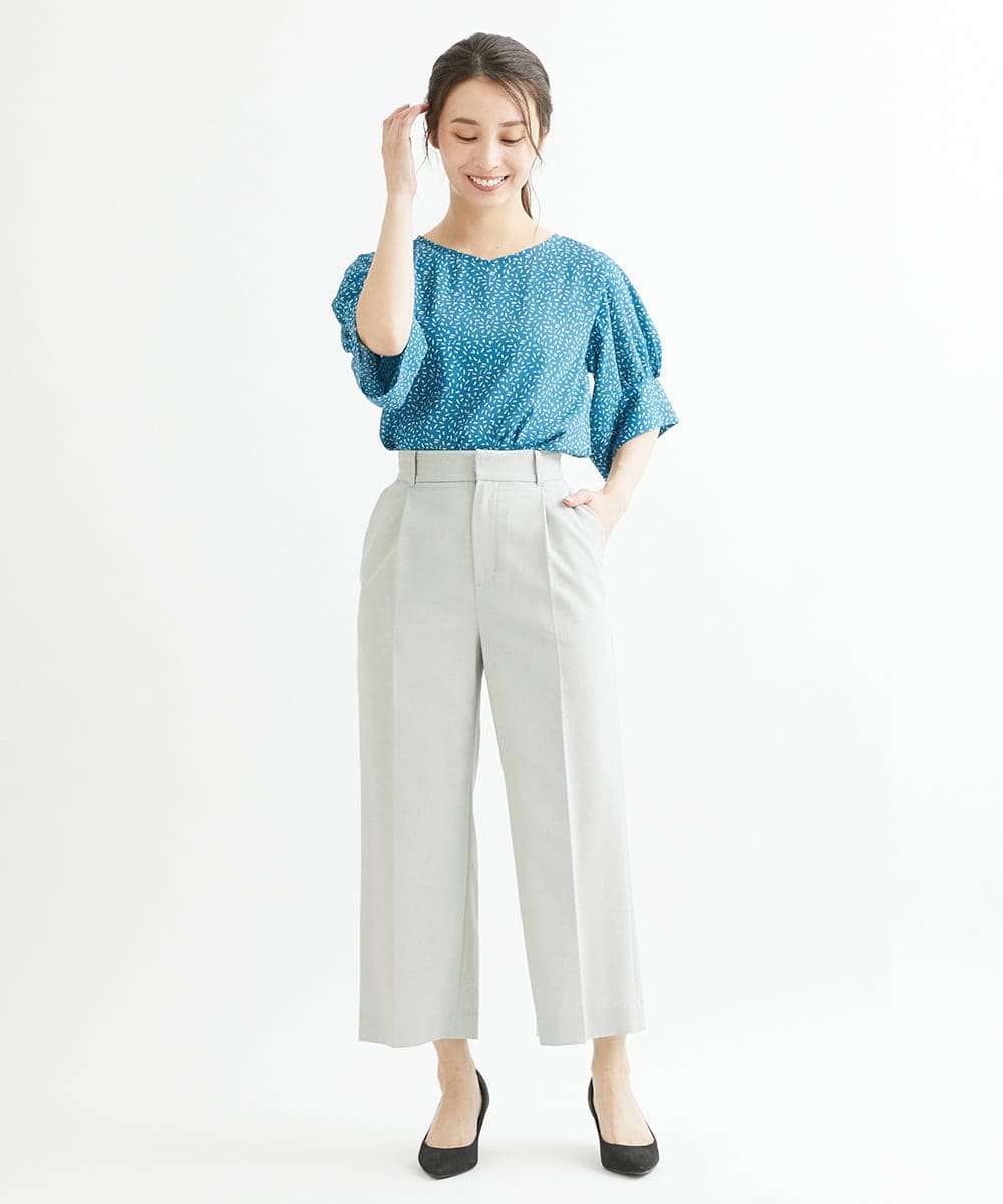 F1LFP34150 MK MICHEL KLEIN(小さいサイズ)(メゾン ドゥ サンク) 【小さいサイズ/Comfortシリーズ】ベーシックワイドパンツ ネイビー