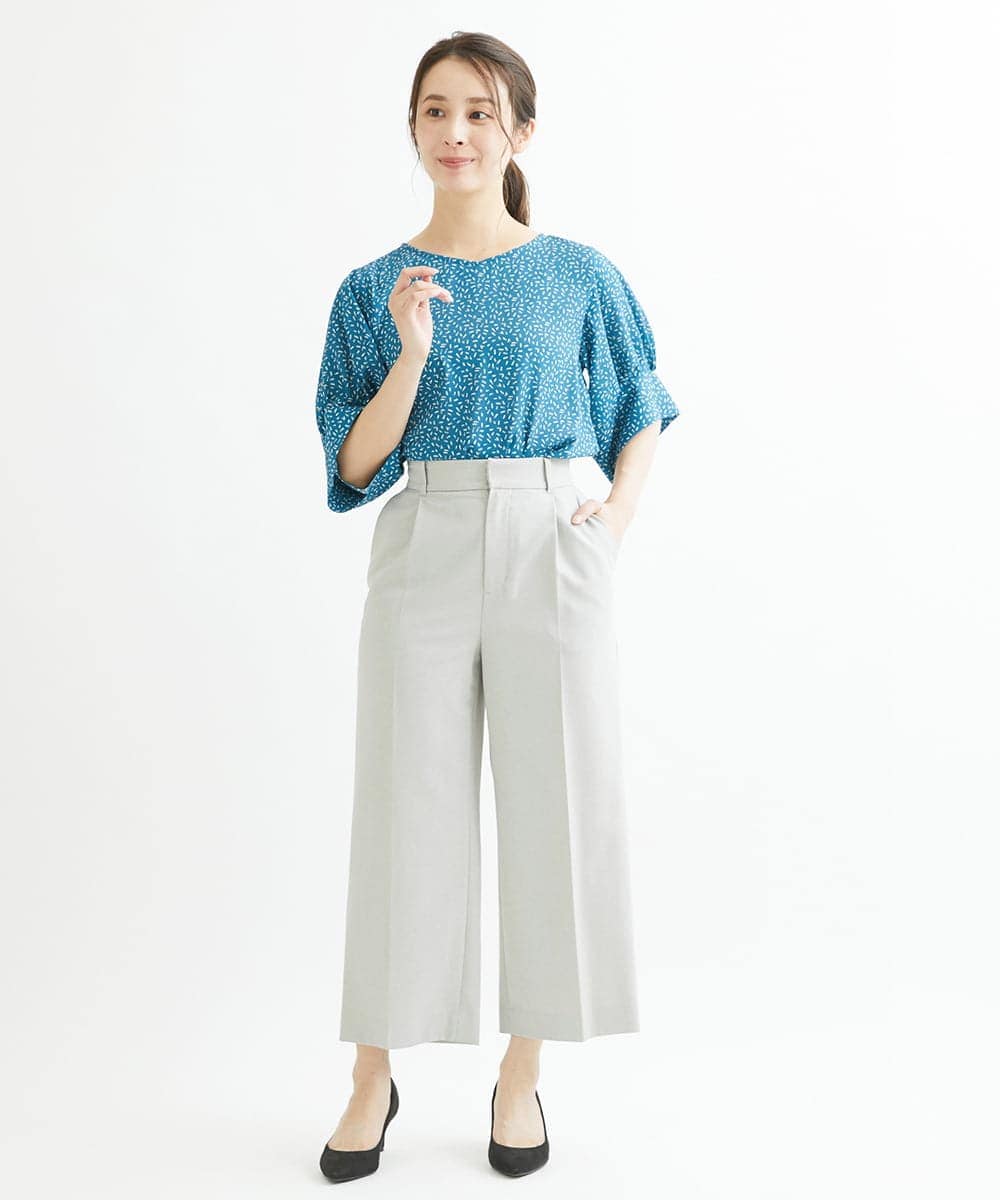 F1LFP34150 MK MICHEL KLEIN(小さいサイズ)(メゾン ドゥ サンク) 【小さいサイズ/Comfortシリーズ】ベーシックワイドパンツ ネイビー