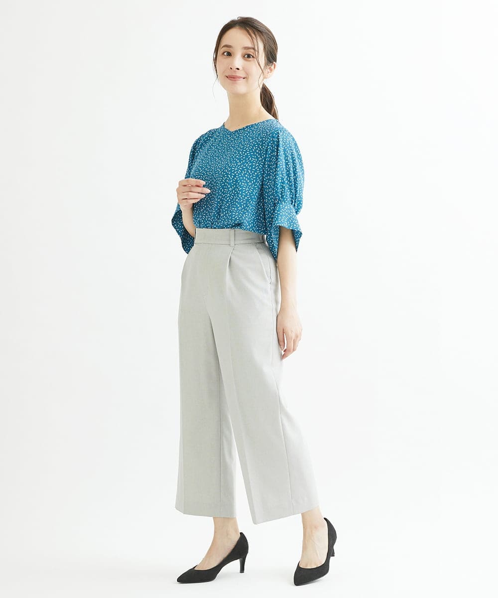 F1LFP34150 MK MICHEL KLEIN(小さいサイズ)(メゾン ドゥ サンク) 【小さいサイズ/Comfortシリーズ】ベーシックワイドパンツ ネイビー