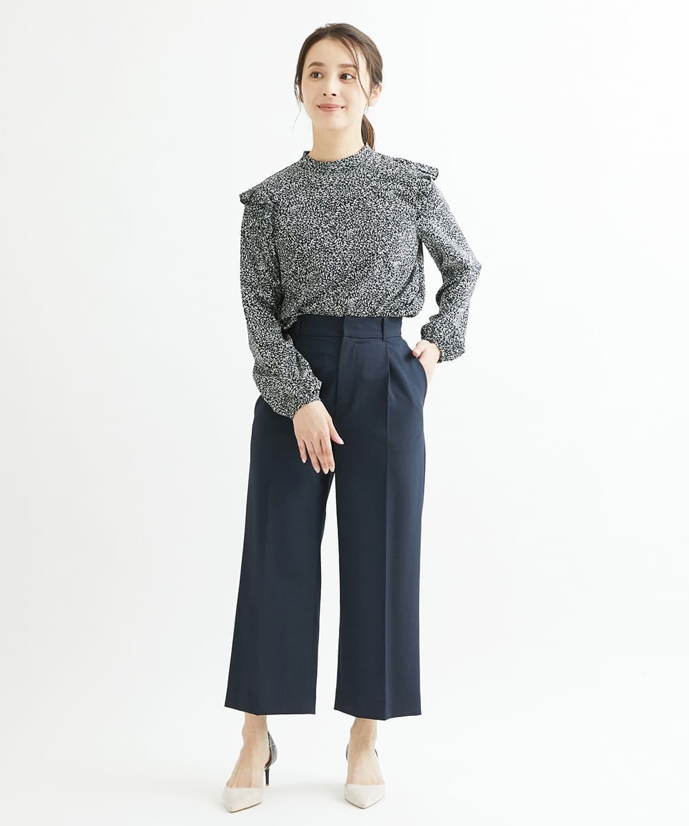 F1LFP34150 MK MICHEL KLEIN(小さいサイズ)(メゾン ドゥ サンク) 【小さいサイズ/Comfortシリーズ】ベーシックワイドパンツ ネイビー