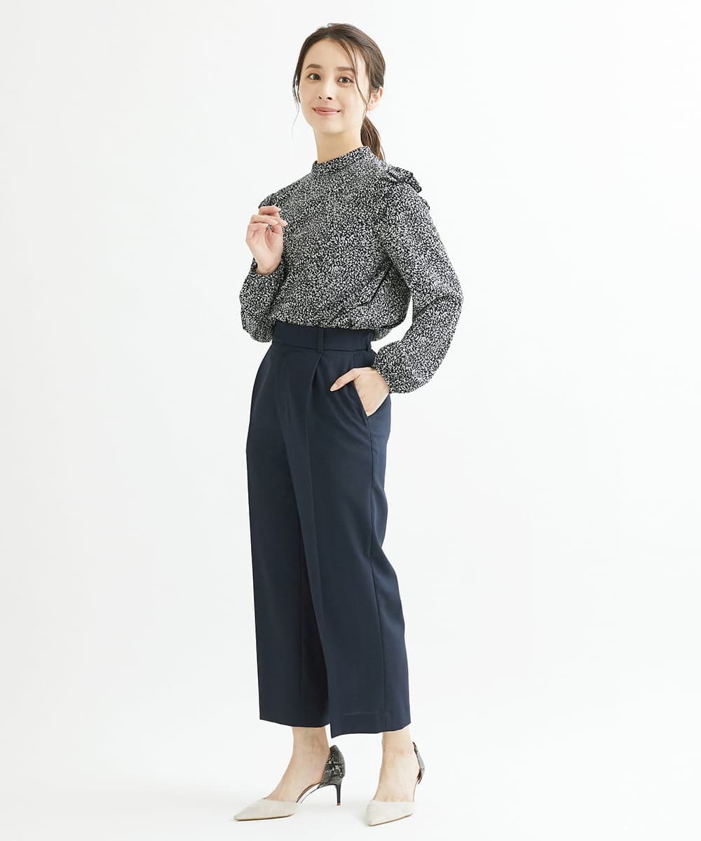 F1LFP34150 MK MICHEL KLEIN(小さいサイズ)(メゾン ドゥ サンク) 【小さいサイズ/Comfortシリーズ】ベーシックワイドパンツ ネイビー
