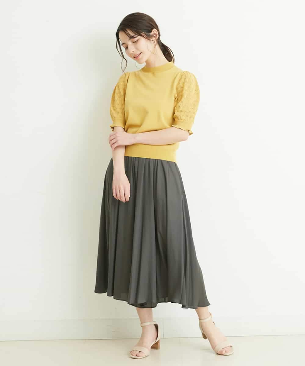 小さいサイズ/洗える】サテンガウチョパンツ(ガウチョ・ワイドパンツ  