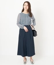 F1LFS22160 MK MICHEL KLEIN(小さいサイズ)(メゾン ドゥ サンク) 【小さいサイズ】ウエスト釦デザインガウチョパンツ/洗える ピンク